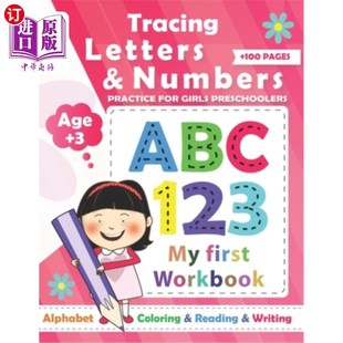 海外直订Tracing Numbers & letters practice for Girls Preschoolers: Preschool Learning Bo 学龄前女孩追踪数字和字母练