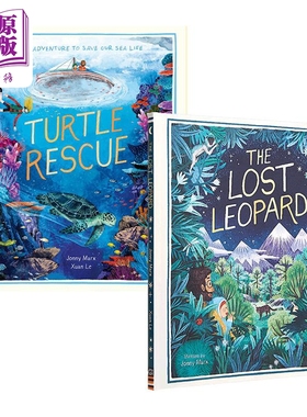 现货 Xuan Le 儿童动物绘本2册套装 Turtle Rescue 解救乌龟 Lost Leopard 消失的猎豹 英文原版 进口图书 6岁以上【中商原版】