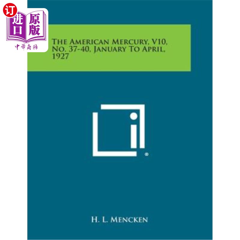 海外直订The American Mercury, V10, No. 37-40, January to April, 1927 美国水星，V10，编号37-40，1927年1月至4月