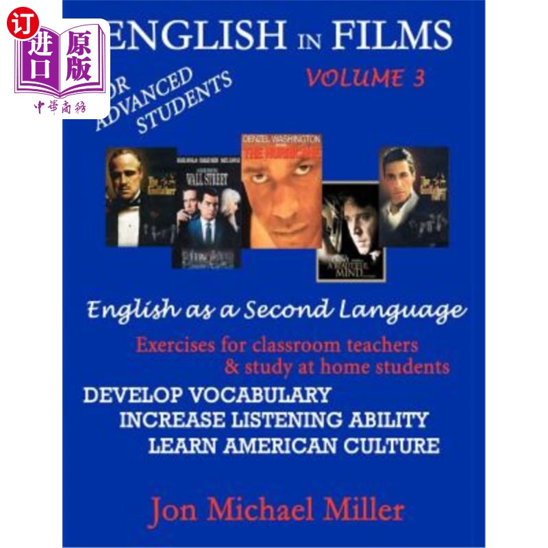海外直订English In Films Vol. 3: For Advanced Students--English as a Second Language: Ex 电影中的英语卷3:高级学生—
