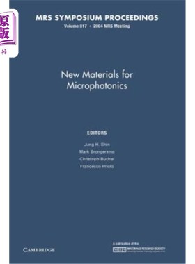 海外直订New Materials for Microphotonics: Volume 817 微光子学新材料:卷817