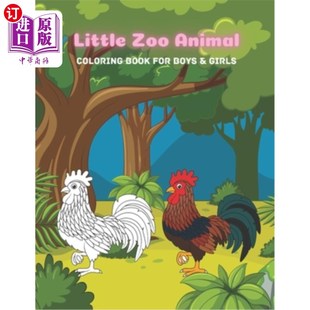 男孩和女孩 Coloring Boys For Book Animal 海外直订Little 涂色书 Zoo 动物园小动物 Girls