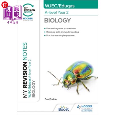 海外直订My Revision Notes: WJEC/Eduqas A-Level Year 2 Bi... 我的复习笔记:WJEC/Eduqas A-Level二年级生物