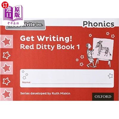 海外直订Read Write Inc. Phonics: Get Writing! Red Ditty ... Read Write公司拼读:开始写作!红色小曲书1包10个