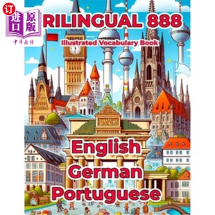 Book 888 Illustrated 海外直订Trilingual Help 德 German 888英 English 葡三语绘本：帮 Portuguese your Vocabulary
