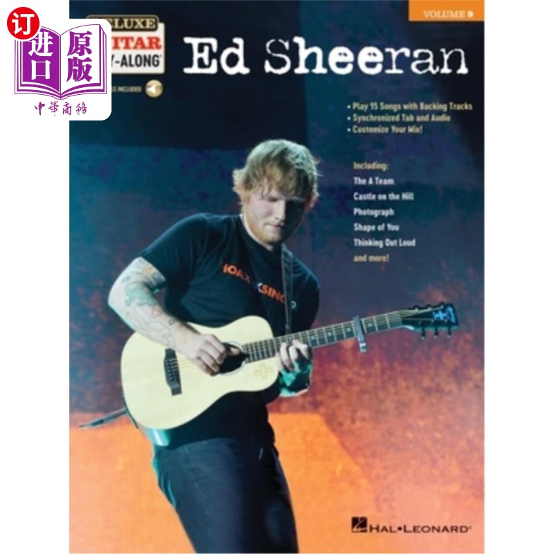 海外直订Ed Sheeran: Deluxe Guitar Play-Along Volume 9 (Book/Online Audio) 艾德·希兰:豪华吉他演奏包与音频伴奏,歌词