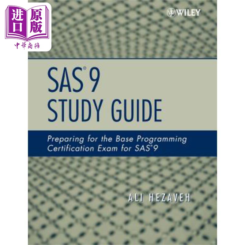 现货 SAS 9学习手册 基础编程证书备考 SAS 9 Study Guide 英文原版 Ali Hezaveh 中商原版