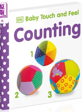 DK触摸启蒙 数字 Baby Touch and Feel Counting 儿童英语启蒙触摸纸板书 撕不烂 边学边玩 英文原版 0-3岁 触摸书【中商原版