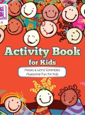 海外直订Activity Book for Kids: Mazes & Word Scrambles Awesome Fun for Kids 为孩子们准备的活动书:迷宫和拼字游戏
