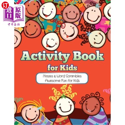 海外直订Activity Book for Kids: Mazes & Word Scrambles Awesome Fun for Kids 为孩子们准备的活动书:迷宫和拼字游戏