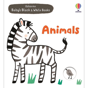 现货 Usborne厄斯伯恩 Animals 动物（黑白书）英文原版 儿童绘本 动物故事 Mary Cartwright 0-3岁【中商原版】