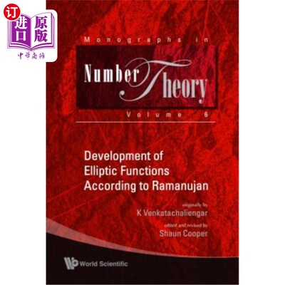 海外直订Development of Elliptic Functions According to Ramanujan 基于Ramanujan的椭圆函数的发展