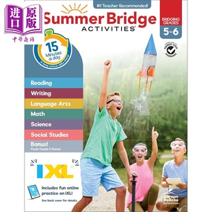 新版美国IXL暑期衔接活动手册 五年级-六年级 Summer Bridge Activities Grades 5-6 暑假练习 英文原版进口图书【中商原版】