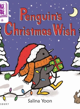 企鹅一族 企鹅的新年愿望 Salina Yoon Penguins Christmas Wish 英文原版 儿童纸板绘本 纸板书图画书 动物故事【中商原版】