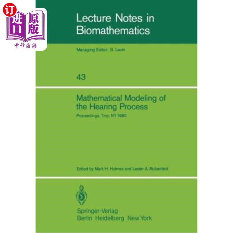 海外直订Mathematical Modeling of the Hearing Process: Proceedings of the Nsf-Cbms Region 听证过程的数学模型: