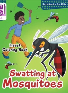 海外直订Swatting at Mosquitoes Insect Coloring Book 拍蚊子昆虫涂色书