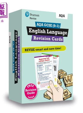 Pearson Revise 培生AQA GCSE英语语言复习卡片 含在线复习 English Language Revision Cards 2025 2026 exams【中商原版】