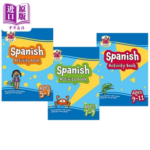 KS1 西班牙语练习册3册套装 Spanish New 英国原版 Book 11岁 KS2 含在线音频 小学5 中商原版 Activity 教辅CGP