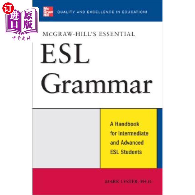 海外直订McGraw-Hill's Essential ESL Grammar: A Hnadbook for Intermediate and Advanced ES McGraw-Hil