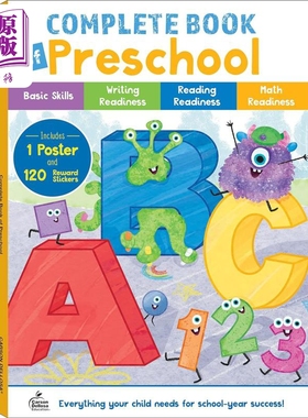 儿童学前班练习全书 颜色形状字母写作基础技能练习 Complete Book of Preschool Workbook 美国CarsonDellosa【中商原版】