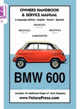 海外直订BMW 600 Limousine 1957- 59 Owners Manual & Service 宝马600豪华轿车1957-59车主手册和服务