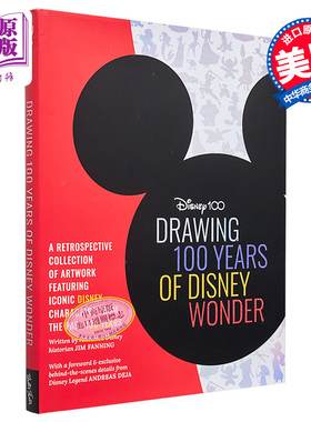 现货 绘制迪士尼奇迹100年 英文原版 Drawing 100 Years of Disney Wonder Jim Fanning 迪士尼人物涂色本【中商原版】