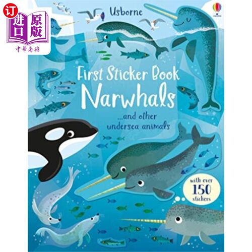 海外直订First Sticker Book Narwhals 第一本贴纸书独角鲸
