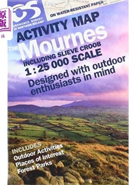 海外直订OSNI 1:25000 Mournes Activity Including Slieve C... OSNI 1:25000哀悼活动，包括slive Croob