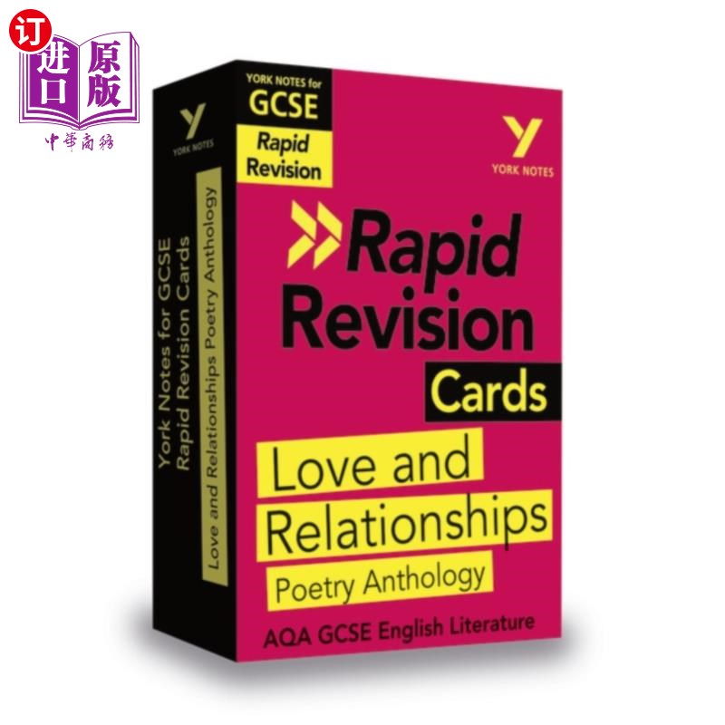 海外直订York Notes for AQA GCSE Rapid Revision Cards: Lo... AQA GCSE快速复习卡:爱与关系AQA诗歌选集赶上，修改和准备2