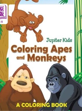 海外直订Coloring Apes and Monkeys (A Coloring Book) 给猿和猴子上色（一本彩色书）