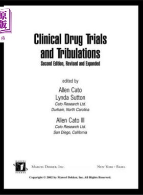 海外直订医药图书Clinical Drug Trials and Tribulations, Revised and Expanded 修订和扩大临床药物试验和苦难