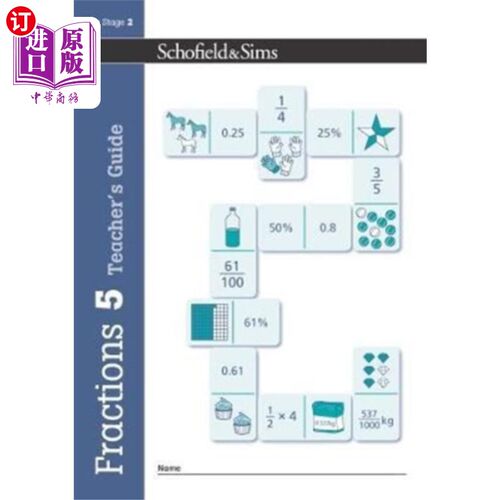 海外直订Fractions, Decimals and Percentages Book 5 Teach... 分数、小数和百分比第5册教师指南(5年级，9-10岁)