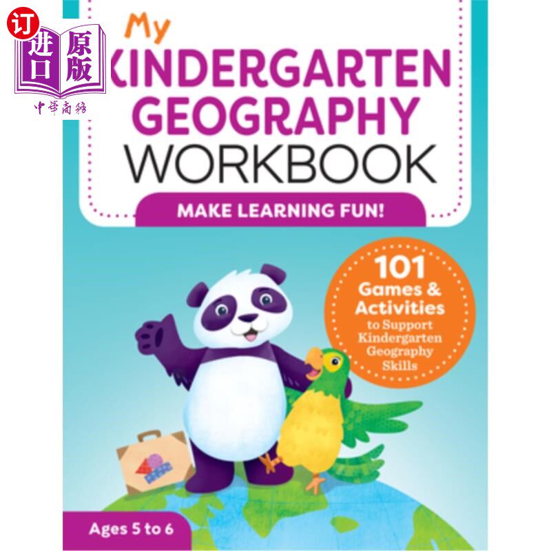 海外直订My Kindergarten Geography Workbook: 101 Games & Activities to Support Kindergart 我的幼儿园地理练习册:101个
