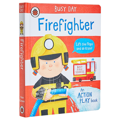 预售 小瓢虫职业机关书 Busy Day: Firefighter 消防员 低幼亲子启蒙机关操作书 纸板书 英文原版 2-4岁 ladybird操作书【中商原版