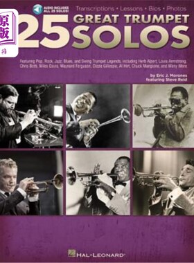 海外直订25 Great Trumpet Solos: Transcriptions * Lessons * BIOS * Photos Book/Online Aud 25大小号独奏:转录