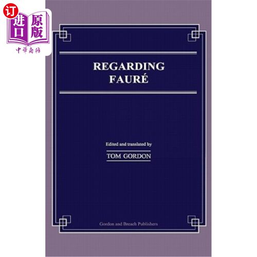 海外直订Regarding Faure 关于福雷