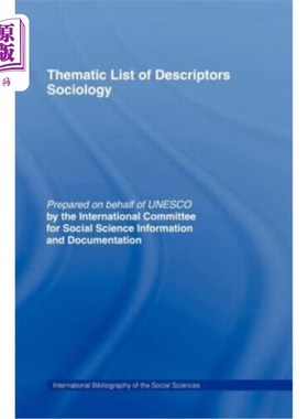 海外直订Thematic List of Descriptors - Sociology 描述符专题清单-社会学