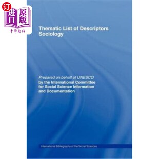 Sociology 描述符专题清单 社会学 List Descriptors 海外直订Thematic