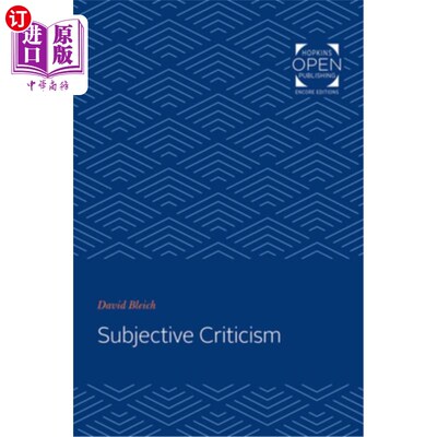 海外直订Subjective Criticism 主观的批评
