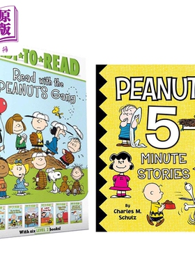 英文原版花生漫画7册套装 分级阅读2级Read with the Peanuts Gang 5分钟故事5-Minute Stories 史努比 Snoopy【中商原版】