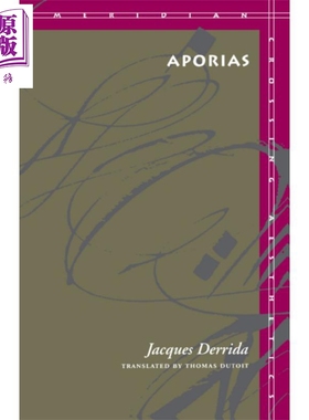 预售 绝境 英文原版 Aporias 雅克·德里达 Jacques Derrida 死亡心理学 哲学【中商原版】