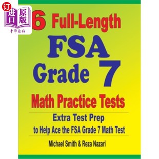 海外直订6 Tests Help Extra Test Grade Math 6个完整 the FSA Practice Prep Ace Length Full