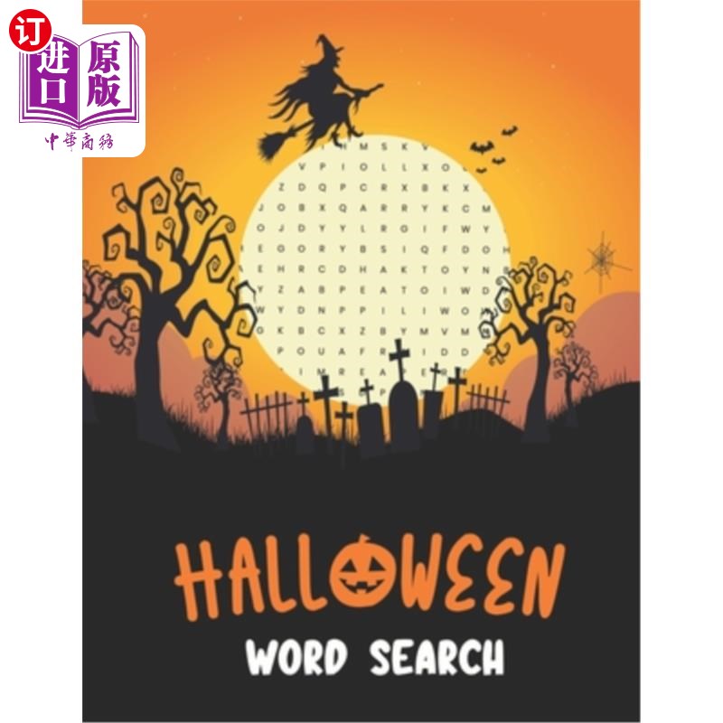 【中商海外直订】halloween word search: large print spooky word