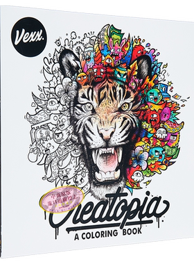 现货 创作乌托邦 涂色书 Creatopia A Coloring Book 英文原版 Vexx 生活休闲 游戏【中商原版】