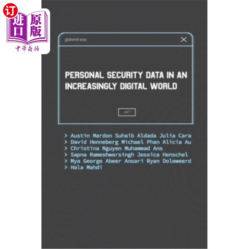 海外直订Personal Security Data in an Increasingly Digital World 日益数字化世界中的个人安全数据