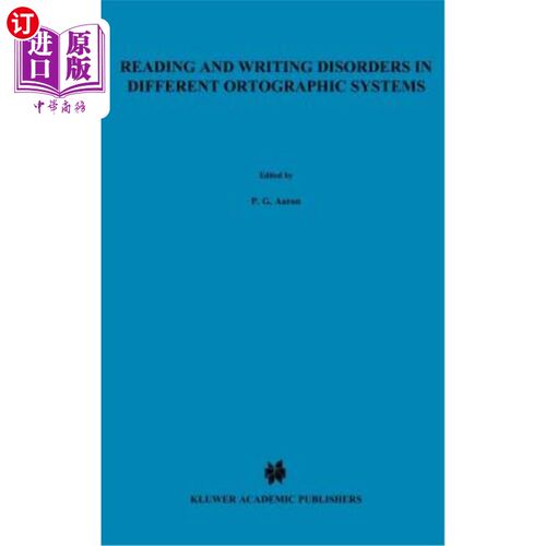海外直订Reading and Writing Disorders in Different Orthographic Systems不同正字法系统的读写障碍-封面