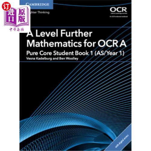海外直订A Level Further Mathematics for OCR Pure Core Student Book 1 (As/Year 1) with Di A Level继续数