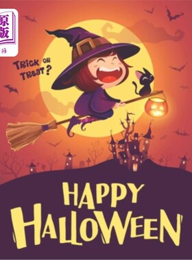 海外直订Happy Halloween Trick Or Treat: Coloring Book For Kids All Ages 2-4, 4-8, Toddle 万圣节不给糖就捣蛋：为2-4