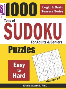 海外直订Tons of Sudoku for Adults & Seniors: 1000 Easy to Hard Puzzles