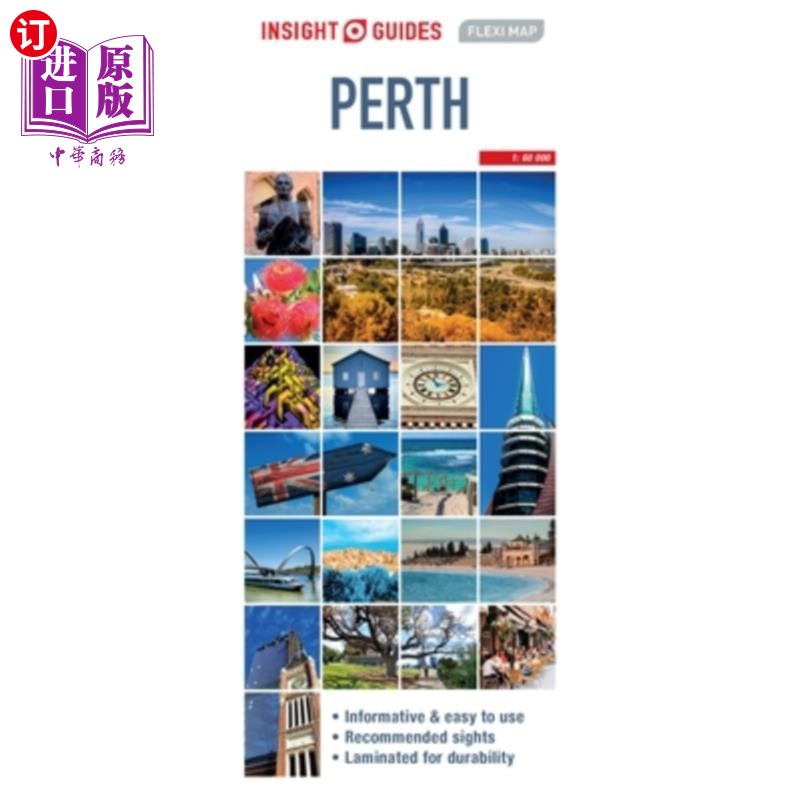 海外直订Insight Guides Flexi Map Perth 洞察指南Flexi地图珀斯